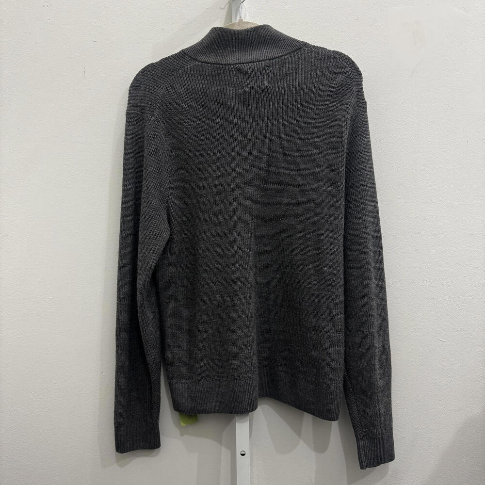 Abercrombie & Fitch Charcoal Gray Merino Wool Blend Half-Zip Sweater - Picture 3 of 4